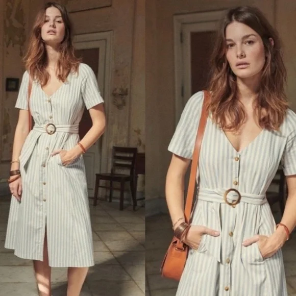 Sézane Robe Marianne Dress – Blue – Size 44 - Picture 3 of 3